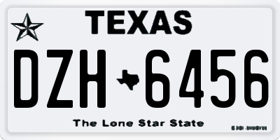 TX license plate DZH6456