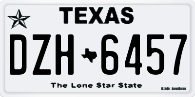 TX license plate DZH6457