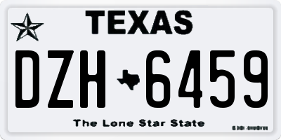 TX license plate DZH6459