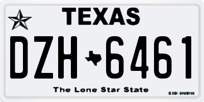 TX license plate DZH6461