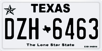 TX license plate DZH6463