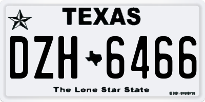TX license plate DZH6466