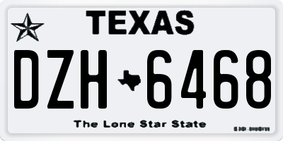 TX license plate DZH6468