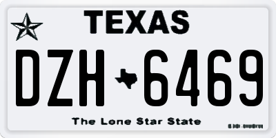 TX license plate DZH6469