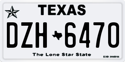 TX license plate DZH6470