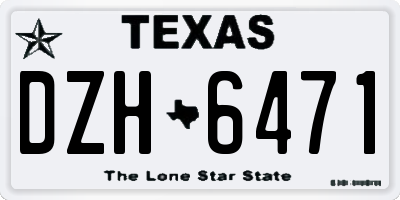 TX license plate DZH6471
