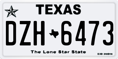 TX license plate DZH6473