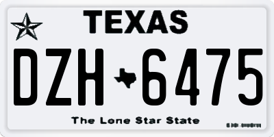 TX license plate DZH6475