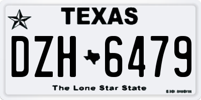 TX license plate DZH6479