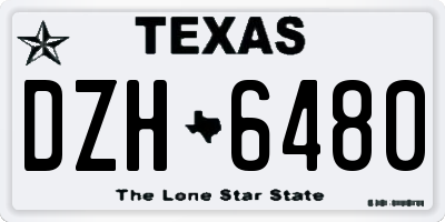 TX license plate DZH6480