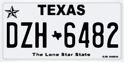 TX license plate DZH6482