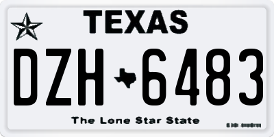 TX license plate DZH6483