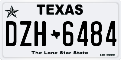 TX license plate DZH6484
