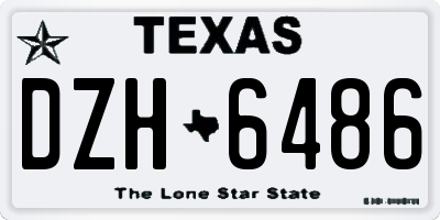 TX license plate DZH6486