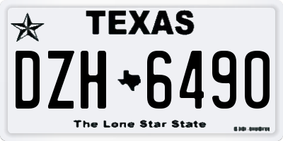 TX license plate DZH6490