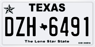 TX license plate DZH6491