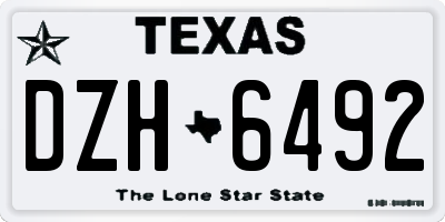 TX license plate DZH6492