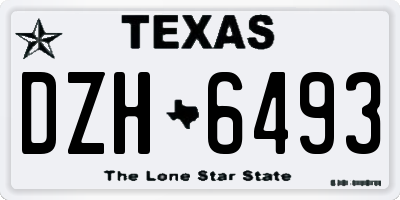 TX license plate DZH6493