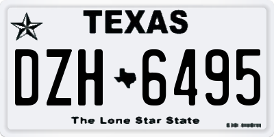 TX license plate DZH6495