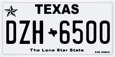 TX license plate DZH6500