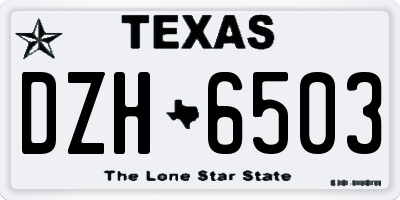 TX license plate DZH6503
