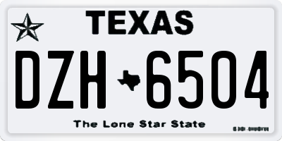 TX license plate DZH6504