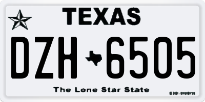 TX license plate DZH6505