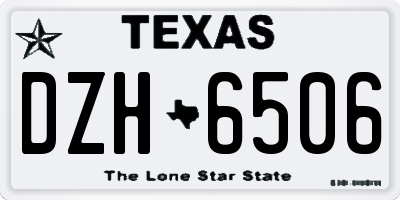 TX license plate DZH6506