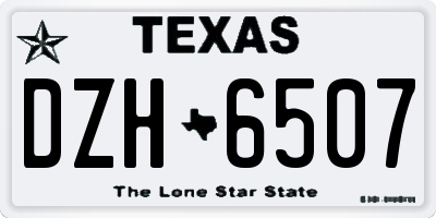 TX license plate DZH6507
