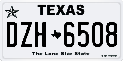 TX license plate DZH6508