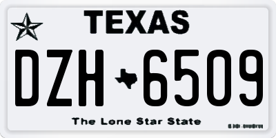 TX license plate DZH6509