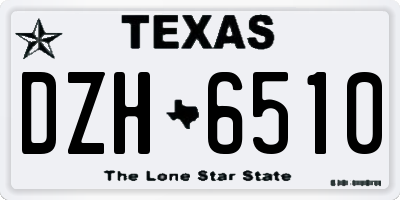 TX license plate DZH6510