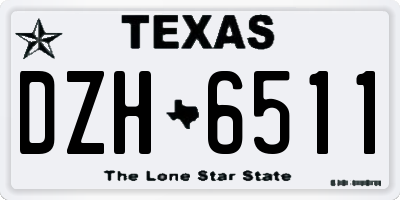 TX license plate DZH6511