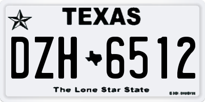 TX license plate DZH6512