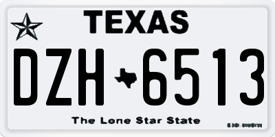 TX license plate DZH6513