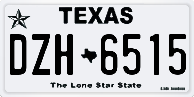 TX license plate DZH6515