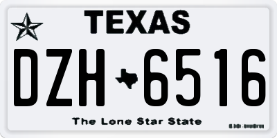 TX license plate DZH6516
