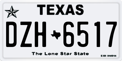 TX license plate DZH6517