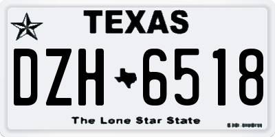 TX license plate DZH6518