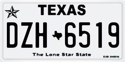 TX license plate DZH6519