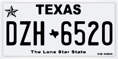 TX license plate DZH6520