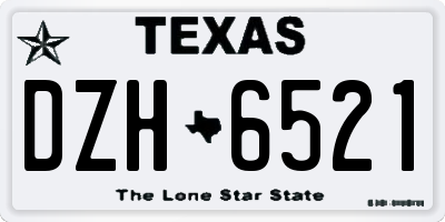 TX license plate DZH6521