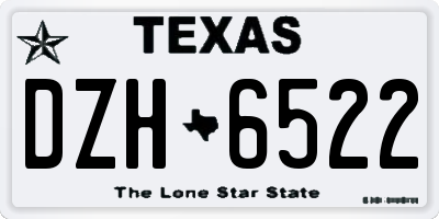 TX license plate DZH6522