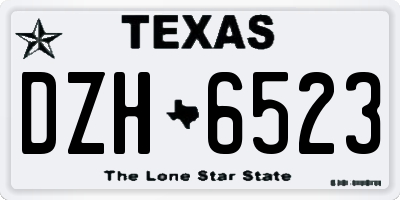 TX license plate DZH6523