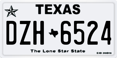 TX license plate DZH6524