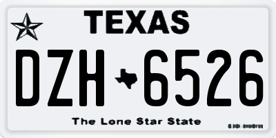 TX license plate DZH6526