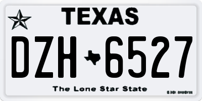 TX license plate DZH6527