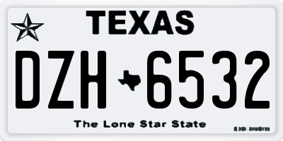 TX license plate DZH6532