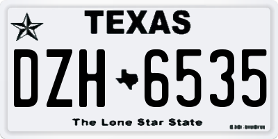 TX license plate DZH6535
