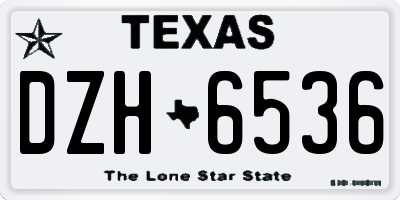 TX license plate DZH6536